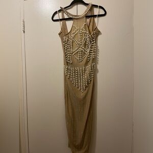 Midi dress w pearls